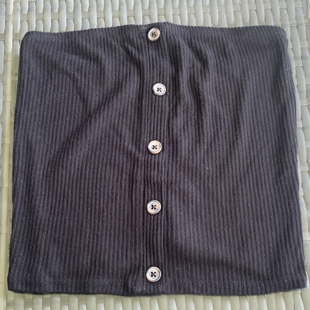 Black Button Tube Top